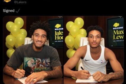 Official: The Lakers officially signed the 17th show mat Fino and the 40th show Lewis